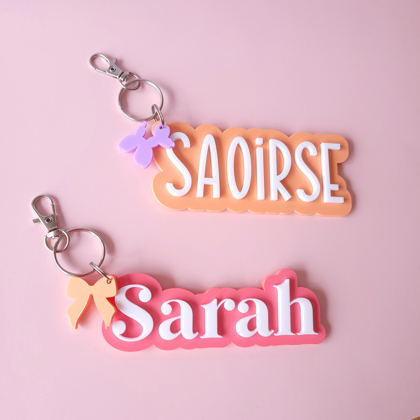 Cue personalised keyrings with a charm
