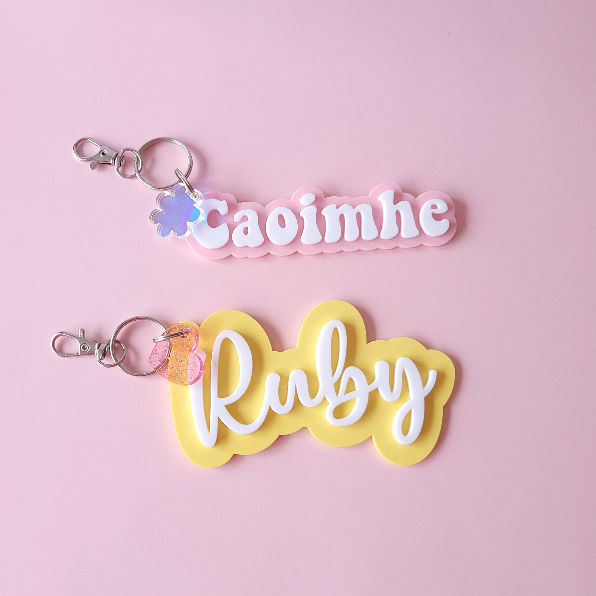 Personalised funky keyrings with a charm