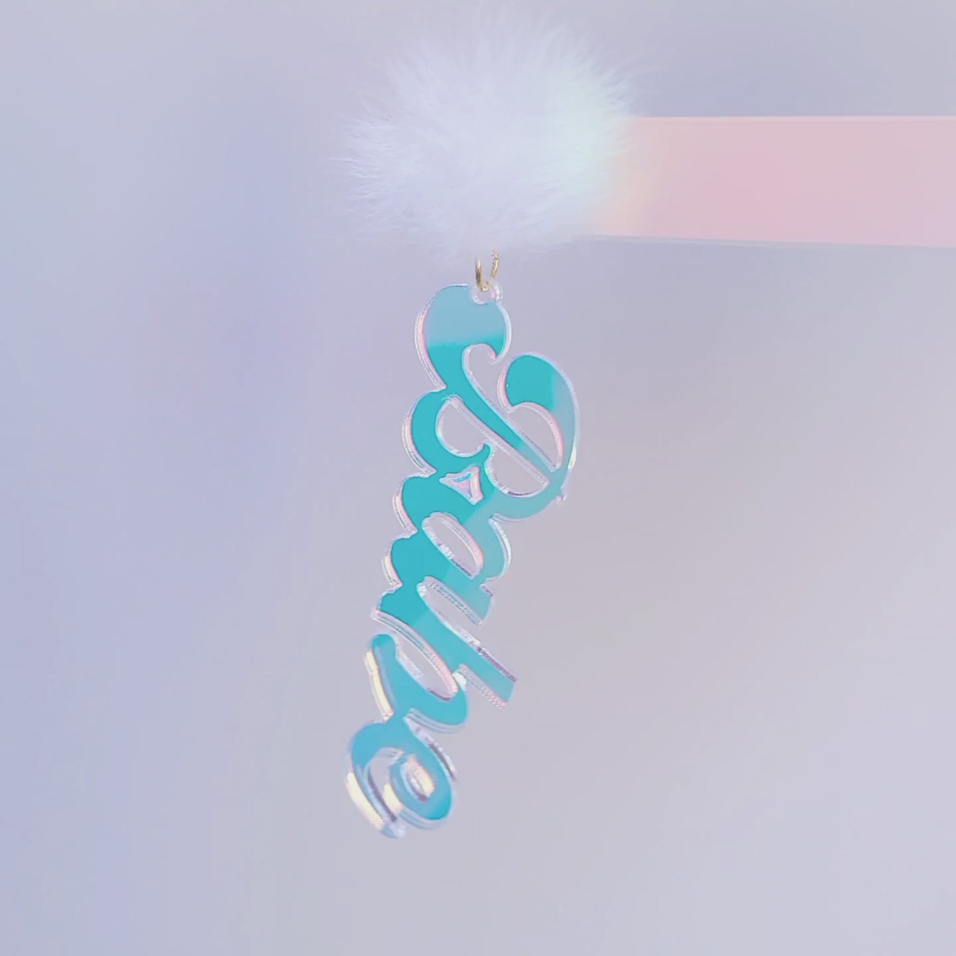 Blue Iridescent 'Babe' earring